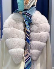 beyaz naturel kürk fox  yaka