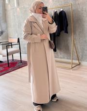 bej oversize piano kaban