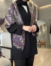 siyah v yaka detaylı bluz