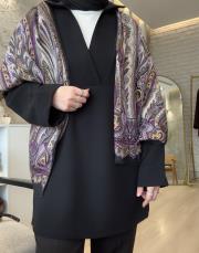 siyah v yaka detaylı bluz 2