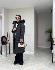 siyah takma çıkma kol mont