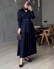 lacivert pearly kloş etek