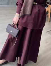 bordo pearly kloş etek 2