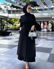 siyah yelekli trençkot