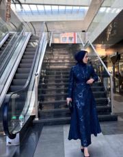 lacivert lady elbise