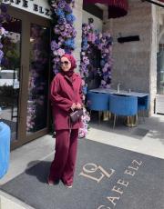 bordo nakışlı takım 3