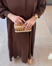 kahve a pileli elbise  3