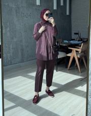 bordo vintage gömlek