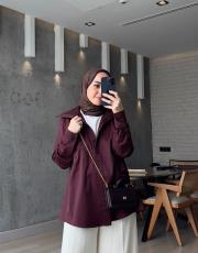 bordo pearly gömlek