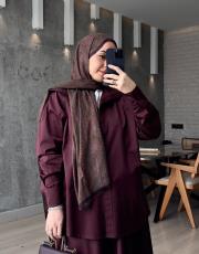 bordo pearly gömlek 3