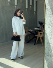 beyaz pera keten takım  2