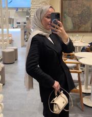 siyah sare blazer takım