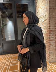 siyah sare blazer takım 2