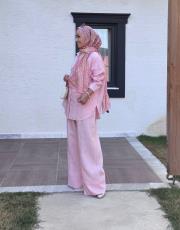 pembe bağdat keten takım 2