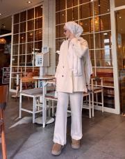 bej ceket triko takım 2