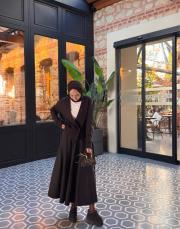 kahve gabardin viscon etek 2