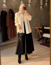 siyah gabardin viscon etek