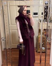 bordo rex chinchilla yelek