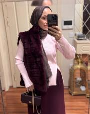 bordo rex chinchilla yelek 2