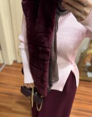 bordo rex chinchilla yelek 3