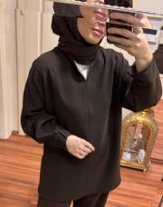 kahve oval yaka bluz 2