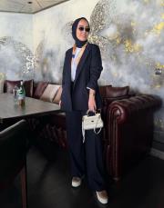 lacivert rahat kesim blazer ceket takım