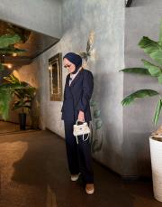 lacivert rahat kesim blazer ceket takım 2