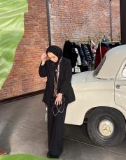 siyah rahat kesim blazer ceket 3