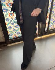 siyah pileli bol paça pantolon 2