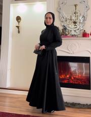 siyah birit detaylı elbise 2