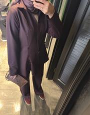 mürdüm brit düğme detaylı takım 3