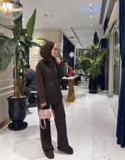 acı kahve brit düğme detaylı takım 4