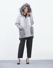 gri kürk alpaka kap