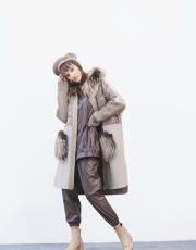 bej kürk alpaka kap