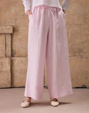 pembe bağdat keten pantolon 2