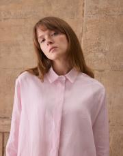 pembe oversize keten gömlek 2