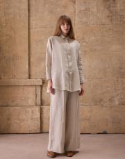 taş oversize keten gömlek 2