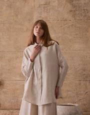 taş oversize keten gömlek 4