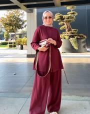 bordo relax basıc modal takım