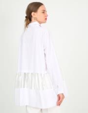 beyaz organze  detaylı gömlek 3