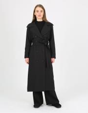 siyah kapitone klasik trençkot